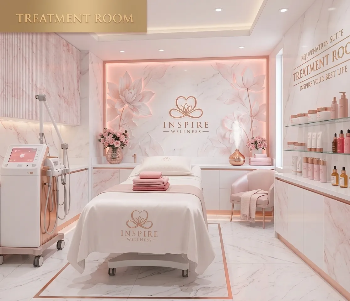 ห้องทรีตเมนต์พร้อมเตียงและเครื่องมือความงามไฮเทค